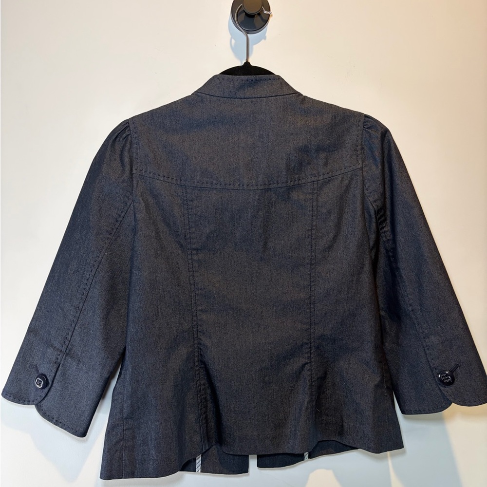 Classiques Entier Navy Button-Front Cropped Jacket - Picture 6 of 8